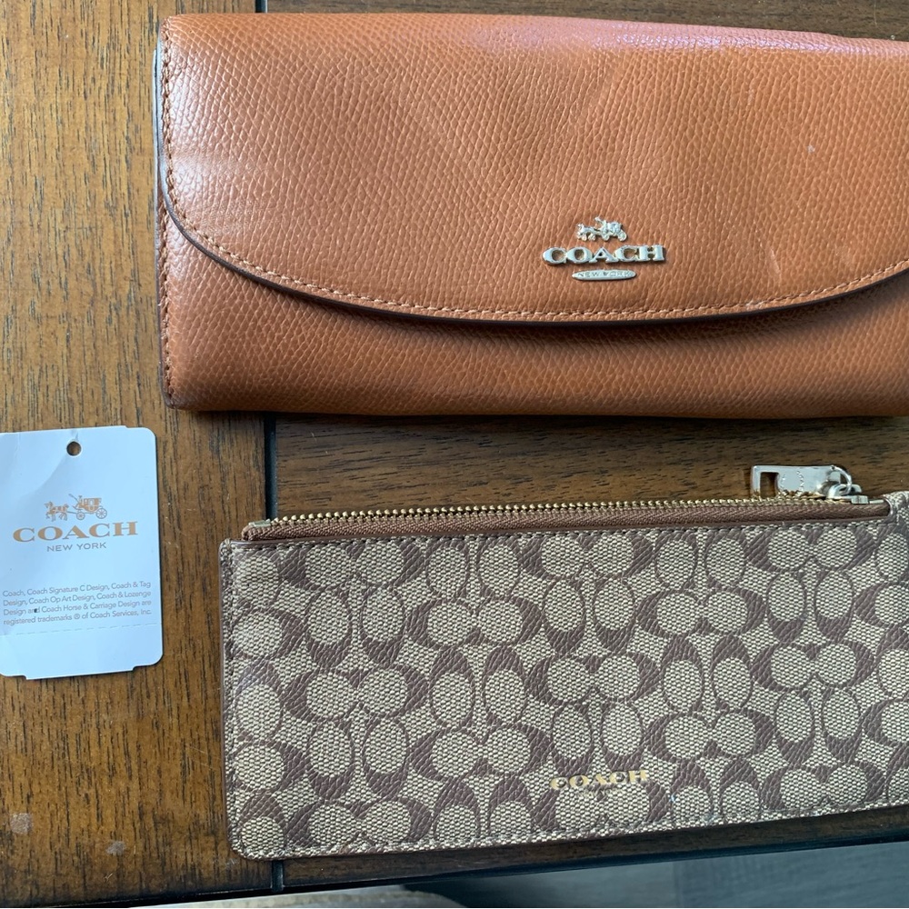 Coach IM/saddle XGRN Leather wallet with small envelope